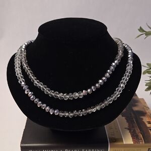 🌷3/$25 Elegant Hematite and Crystal Beaded Necklace